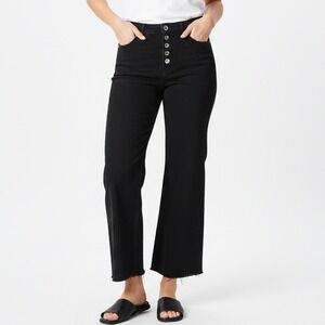 SoundStyle Black Kick Straight Ankle Jean High Rise Button Fly Women's Size 10